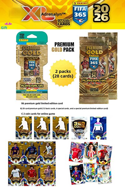 hediyecik بطاقات بانيني فيفا 365 2026 أدينالين إكس إل بريميوم الذهبية الخاصة ...