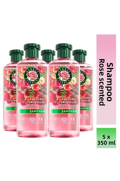 Herbal Essences شامبو ناعم كالمخمل برائحة الورد 350 مل × 5 قطع