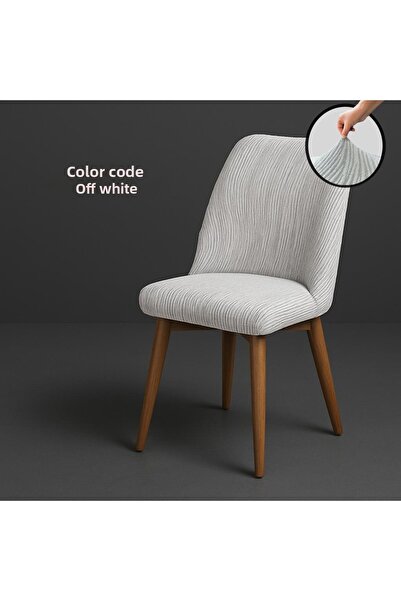 Yellow Home Oval Chair Cover Jacquard 6-Piece Set Off White