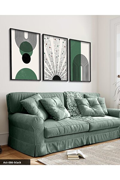 Evinemoda Modele abstracte 3 piese pictură înrămată cu lemn negru