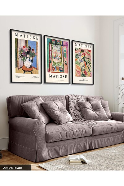 Evinemoda Matisse Art 3 piese pictură înrămată cu lemn negru
