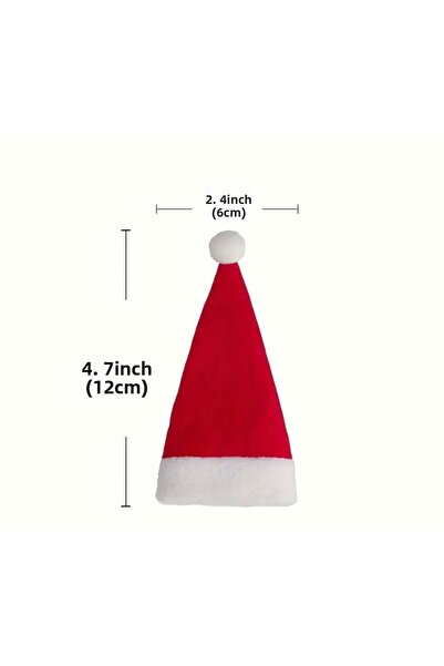 Mini Tasarım Atölyem Christmas Tableware Presentation Spoon Fork Hat Christmas Ornament (6 Pieces)