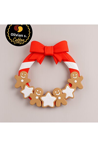 Olivians Coffee زينة عيد الميلاد - زينة الباب على شكل رجال الكوكيز من أوليفيان