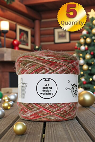 Ece Örgü Tasarım Atölyesi Fir de tricotat în culorile de Anul Nou, cu trei st...