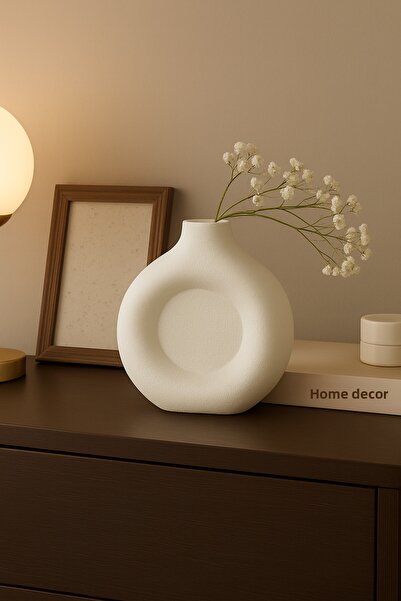 DOAN HOME مزهرية ذات مظهر سيراميك مزخرف