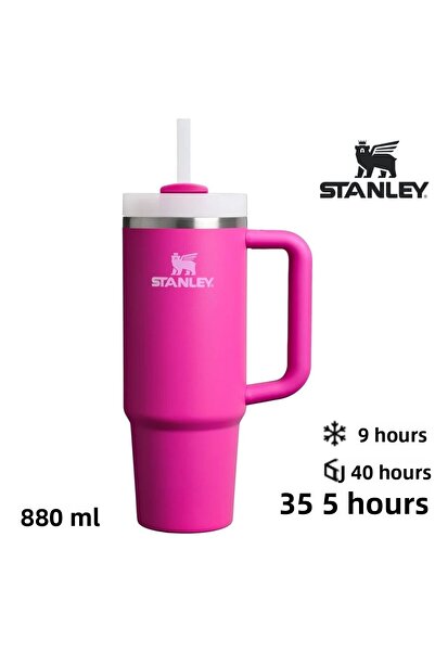 Stanley Quencher H2.O Flowstate ™   Tumbler Thermos with Straw 0.8L Flask with Straw Fuchia