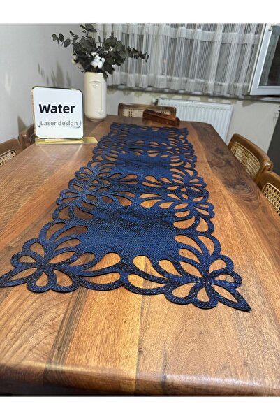 EHA LAZER Navy Blue Faux Leather Custom Runner