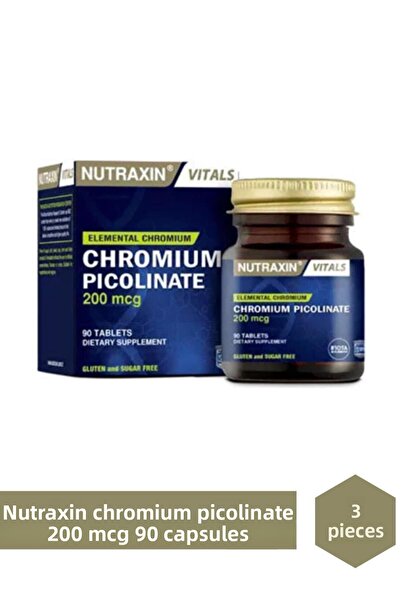 Nutraxin بيكولينات الكروم 200 ميكروغرام 90 قرص 3 قطع