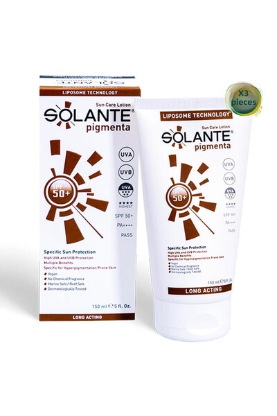 Solante لوشن بيجمنتا للحماية من الشمس بمعامل حماية 50+ 150 مل 3 قطع