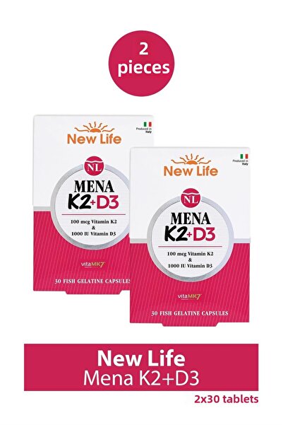 New Life Mena K2+D3 30 Capsules 2 Pieces
