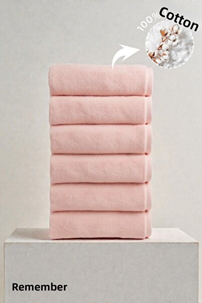 Anılsan 6-Piece Powder Hand Towels - 50X90 Cm, 225 Gr, 100% Cotton, Spa and Hotel Towels, Suitable for Daily Use