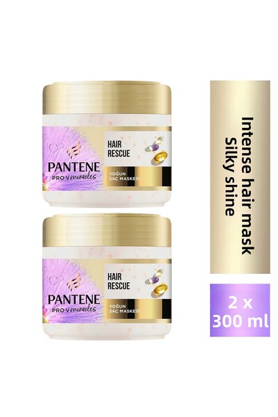 Pantene قناع التألق الحريري للشعر المعالج 300 مل × 2 قطعة