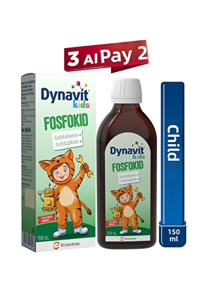 Dynavit Kids Fosfokid Syrup 150 ml – Phosphatidylserine, Phosphatidylcholine, Rhodiola, Taurine for Children - Focus