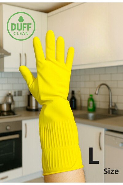 DUFF CLEAN Sari Standard L Size Hot Dishwashing Gloves Durable Waterproof Household Gloves
