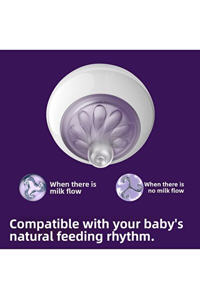 Philips Avent Biberon PHILIPS AVENT Natural Response SCY903/21, 260 ml, debit lent, albastru, 1 lună+