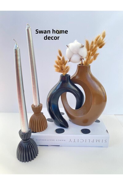 kuğu home dekor Dear Vase Candle Holder Set