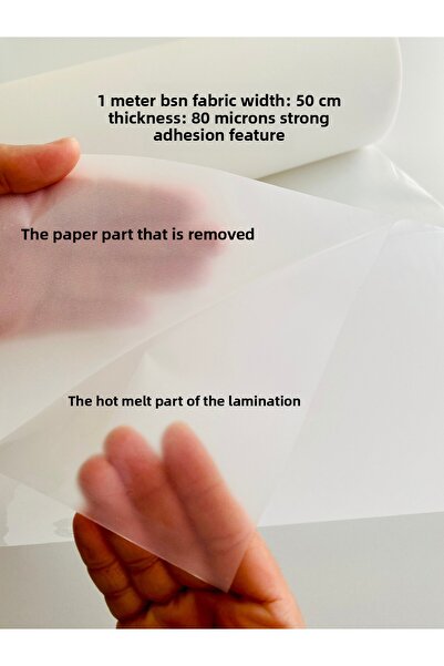 seyranat Film termofuzibil BSN - 1 metru lățime 50 cm 80 microni Adeziv puter...
