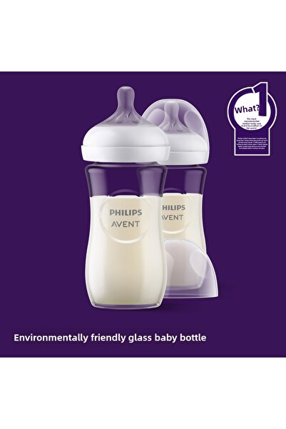 Philips Avent Γυάλινο μπιμπερό 240ml Natural Response - 1 Month Scy933/01
