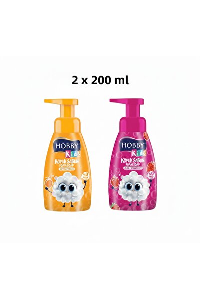 Hobby Kids Foam Soap Peach and Strawberry Scented 2X200 ml