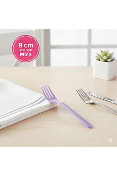 Ta-Fu Global شوكة بلاستيكية ميكا ليلا 25 قطعة 8 سم