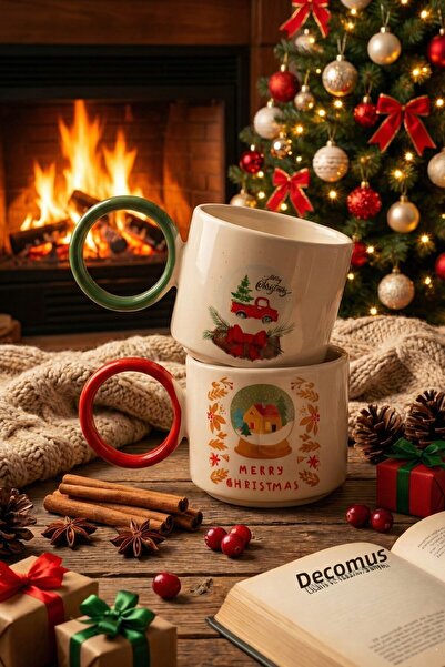 DEKOMUS Happy New Year Series of 2 Mug Set with Special Box for New Year and Christmas