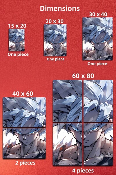 DekorHane Son Goku Metal Painting, Dragon Ball Z Wall Decor, Anime Art, Modern Home Office Gift
