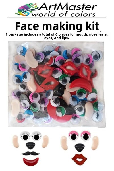 Artmaster Face Making Kit Colorful Playable Eye 12 mm 96 Pieces 1 Pack Mouth ...