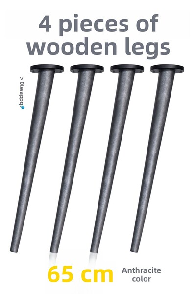 Badem10 Anthracite 4Pcs Angled Wooden Table Leg 65cm Furniture Durable Design Table Console Coffee Table Cabinet Foot