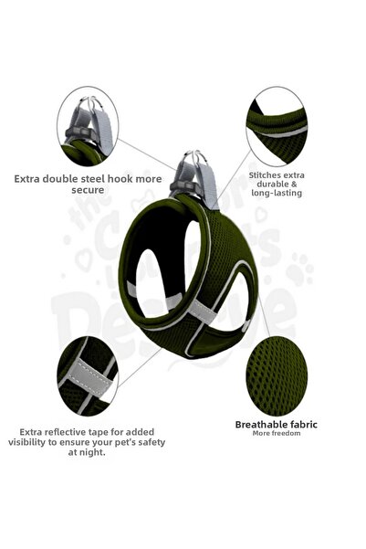 Mita Set of 12 Air Mesh 2XS Chest Straps Khaki