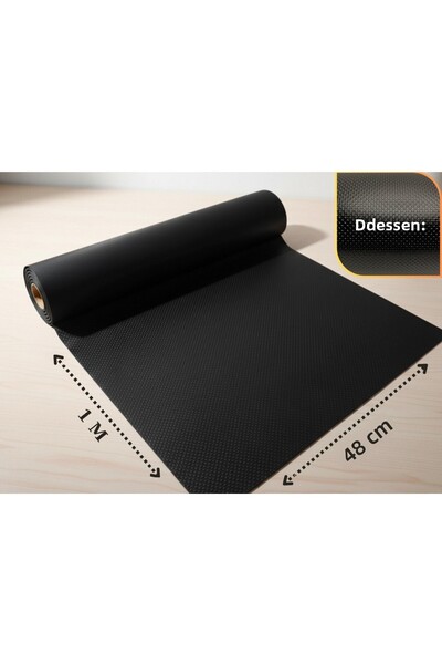 almital mobilya aksesuarları furniture accessories 48 cm x 1 metru Covor antiderapant pentru sertar cu model cu puncte în relief negre, covor pentru sertar