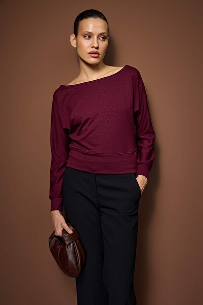 Trendyol Collection Burgundy Knitted Blouse Twoaw26Bz00357