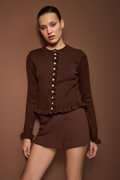 Trendyol Collection Brown Knitwear Cardigan Twoaw26Hi00038