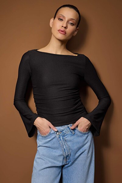 Trendyol Collection Black-Ecru Fitted/Bodycon 2-Pack Knitted Blouse Twoaw26Bz00350