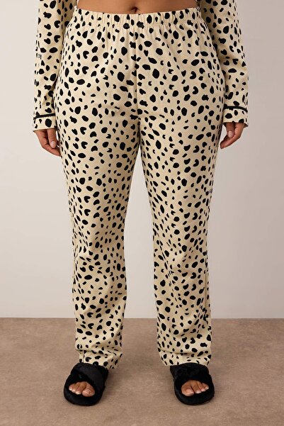 Trendyol Curve Sada pyžama s barevným košilovým límcem se zvířecím vzorem - TBBAW23AI00015