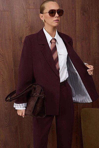 Trendyol Collection Спеціальна колекція Мурдум Смугастий підкладковий блейзер нормального крою, м'який/вишуканий TWOAW26BC00057