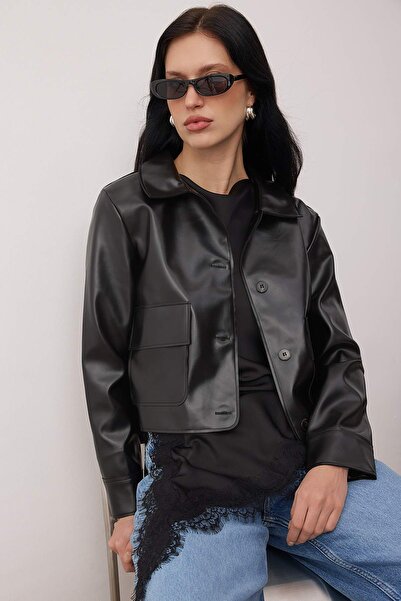 Trendyol Collection Black Jacket Twoaw26Ce00008