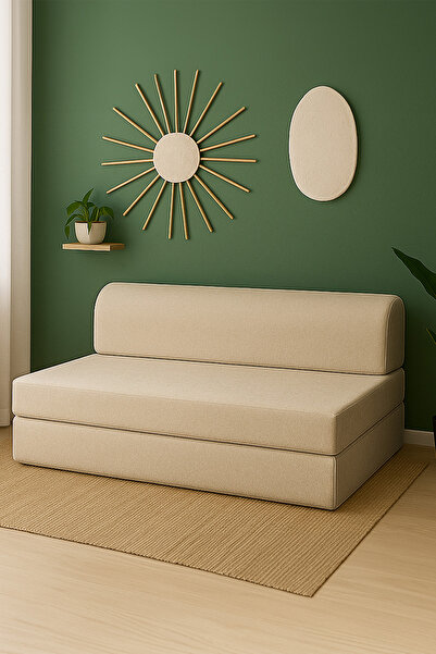 Homedius Magic Çift Kişilik Katlanır Yataklı Koltuk Kadife Bej
