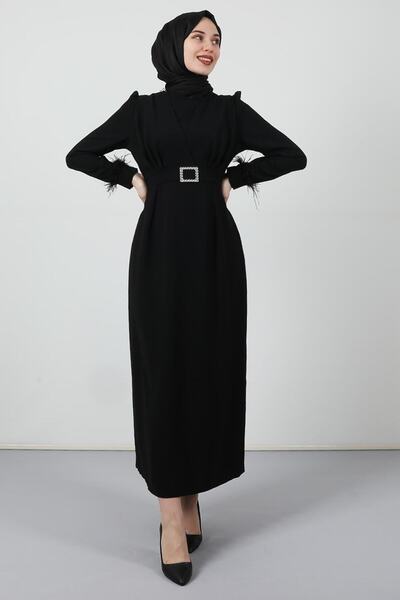 Giza Giyim Φόρεμα Hijab με λεπτομέρεια μαύρο