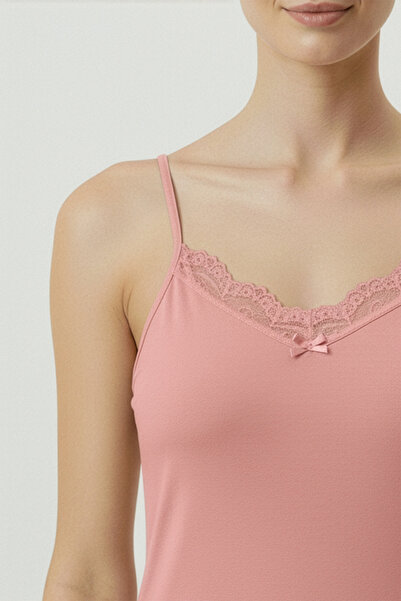 HNX Cotton Collar Lace Thin Strap Women's Tank Top