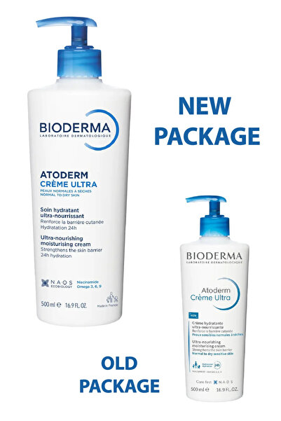 Bioderma Cremă de corp Atoderm Ultra pentru ten sensibil, normal și uscat, fără parfum, 500 ml