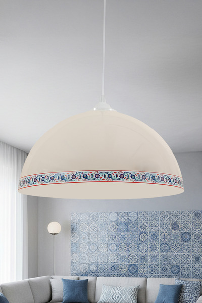 Marrien Luna Tile Tekli Krem Metal Sarkıt (30 cm) | Salon, Mutfak & Cafe için...