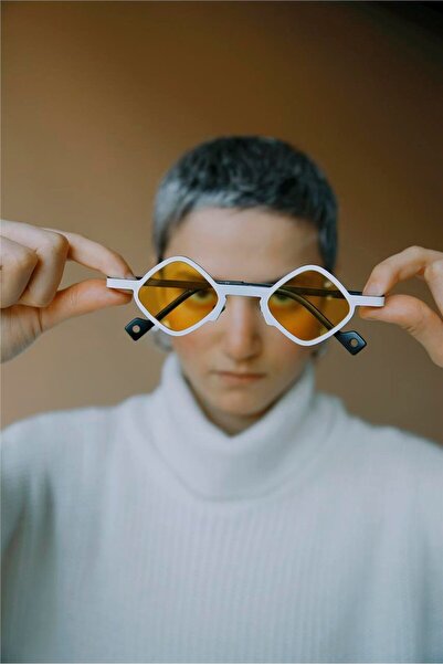 Bilge Karga Negar White Yellow Sunglasses