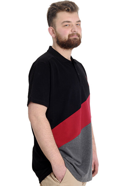 ModeXL Ανδρικό μπλουζάκι Mode Xl Plus Size Polo Club 23326 Μαύρο