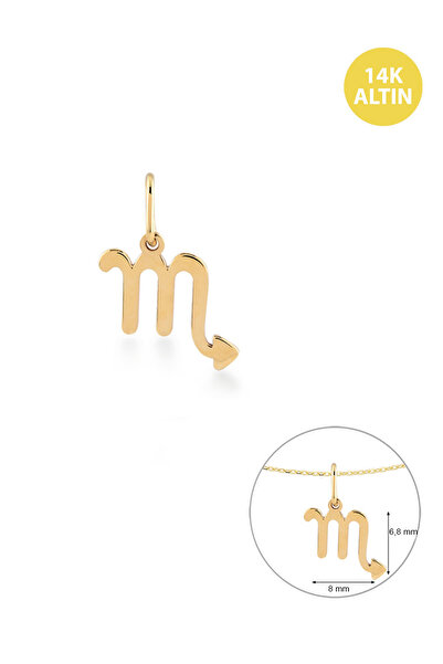 KURSHUNI Taşsız AKREP Burcu (Ekim 23 - Kasım 21), 14 Ayar Altın Kolye Ucu