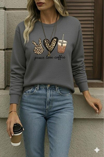 GENCULUS Women's Long Sleeve Crew Neck Heart Print Viscose Two Thread Blouse