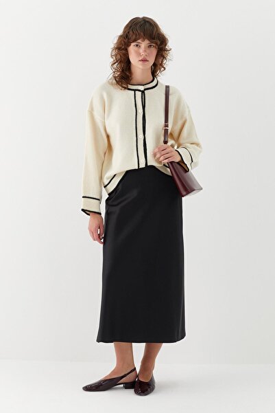 MARKALİSTE Satin Skirt Black