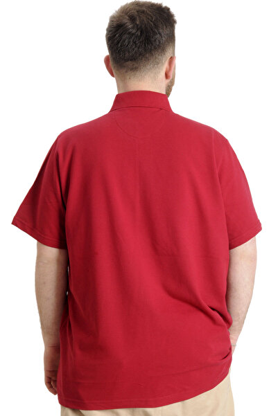 ModeXL Mode Xl Large Size Men's T-shirt Polo Piece Summer 23331 Claret Red