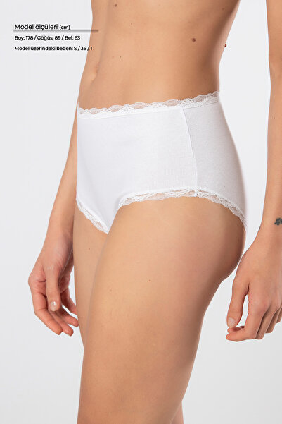 TÜREN 929 Γυναικεία εσώρουχα με ριμπάκια από λύκρα με ψηλόμεσο σχήμα, πακέτο 2 τεμαχίων