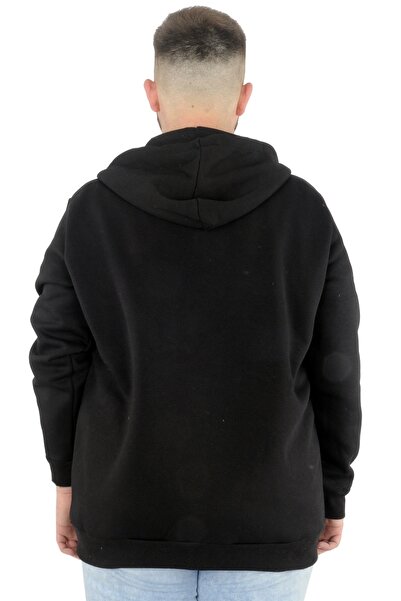 ModeXL Mode Xl Чоловічий светр з капюшоном на блискавці Riv 22522 Чорний