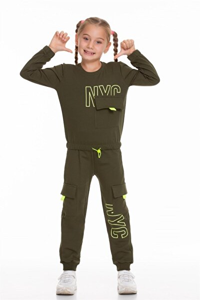 Cicitime Girl's Daily School Suit with Front Pocket Detail